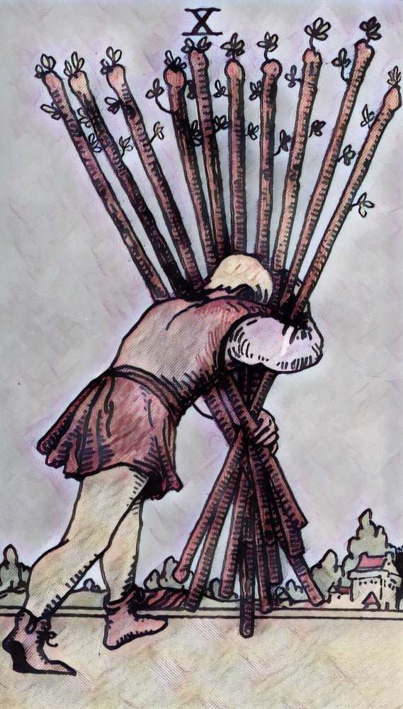 tarot masterguide ten of wands tarot card
