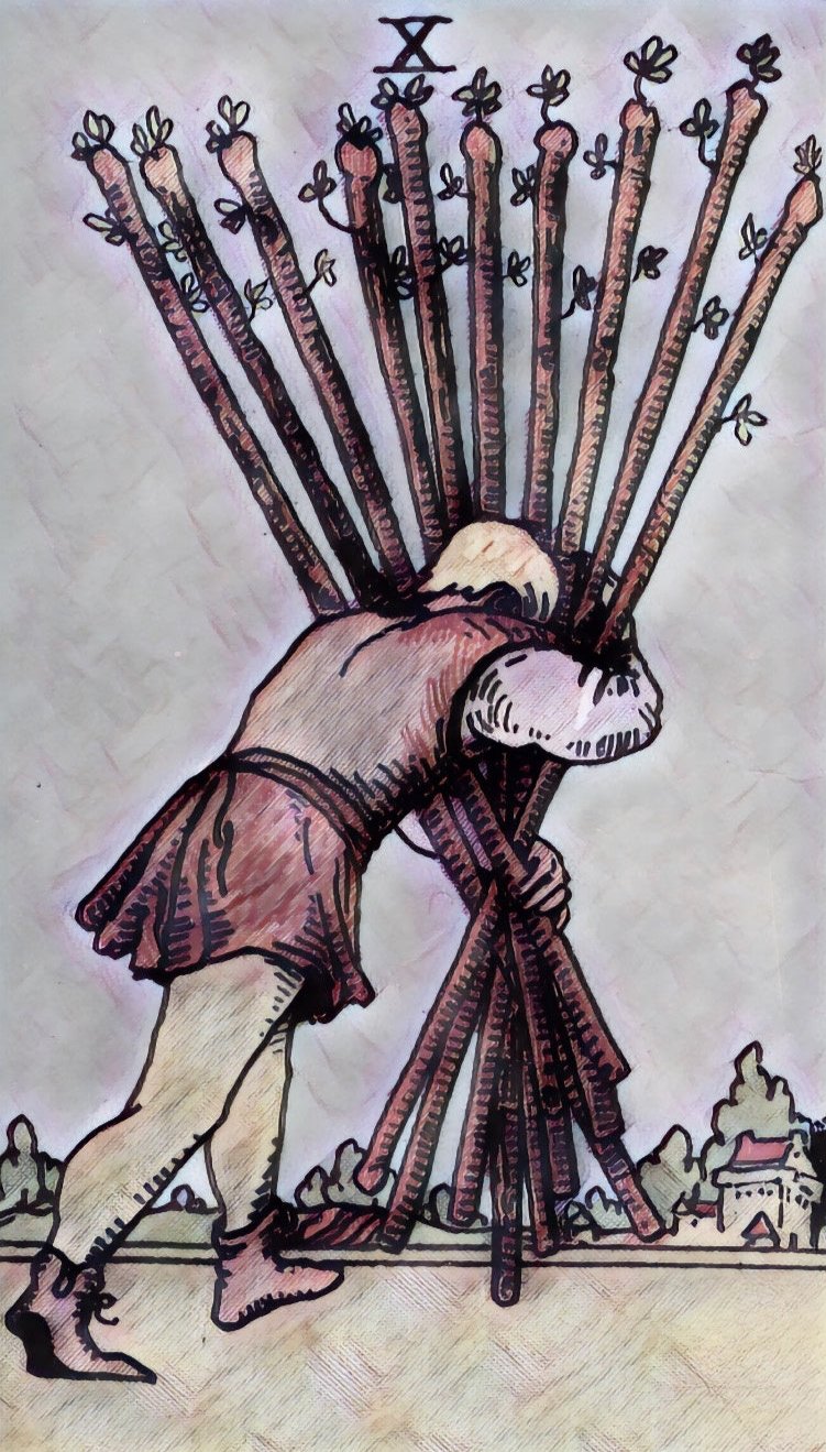 tarot masterguide ten of wands tarot card