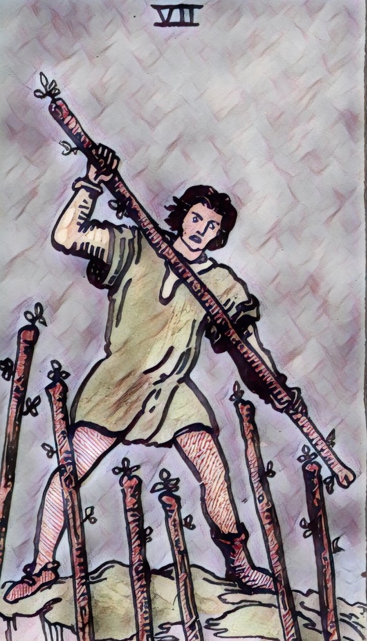Tarot masterguide seven of wands tarot card