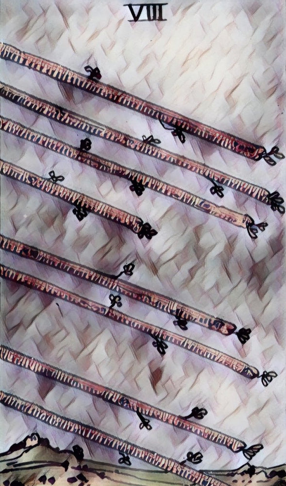 tarot masterguide eight of wands tarot card