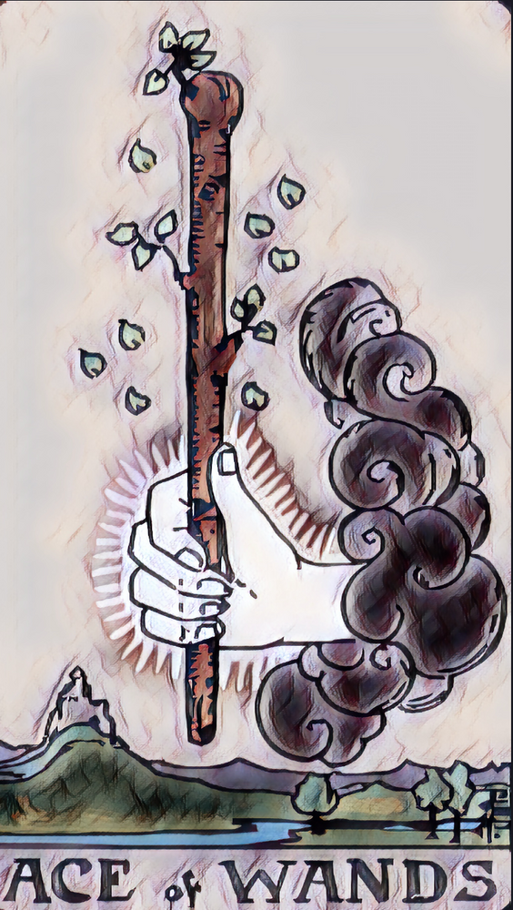 Tarot masterguide Ace of wands tarot card