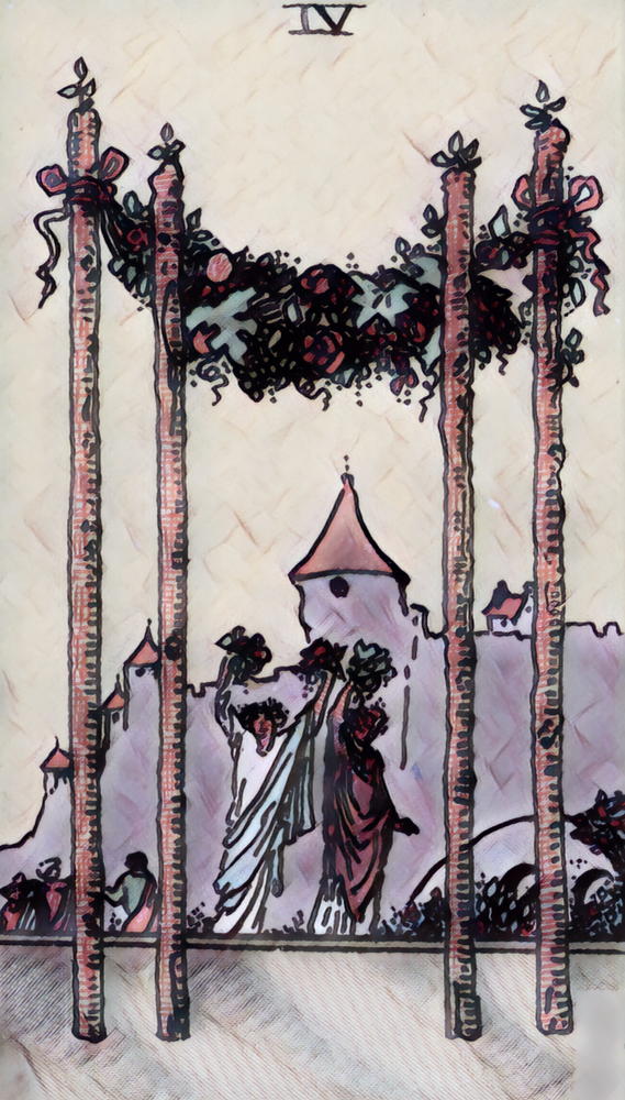 Tarot masterguide 4 of wands tarot card