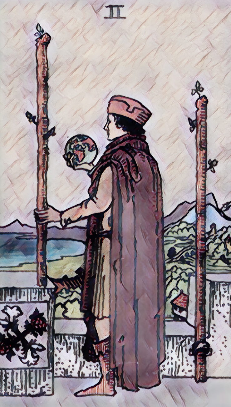 Tarot masterguide 2 of wands tarot card