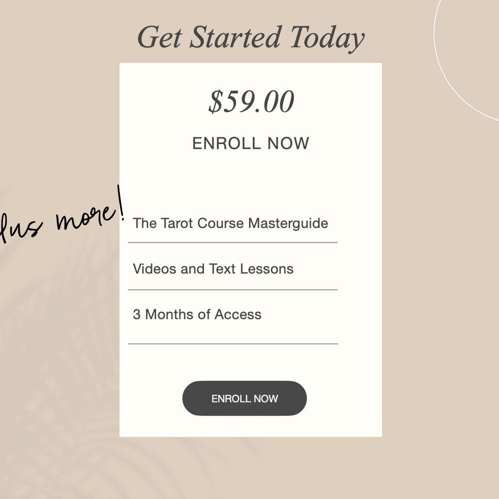 Tarot course online, tarot lessons, learn to read tarot cards