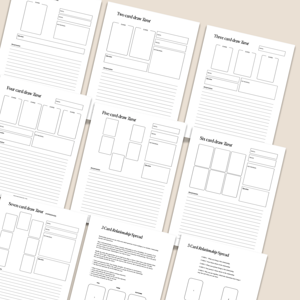 Tarot journal bundle pdf, printable tarot journal, tarot journal set, printable pdf